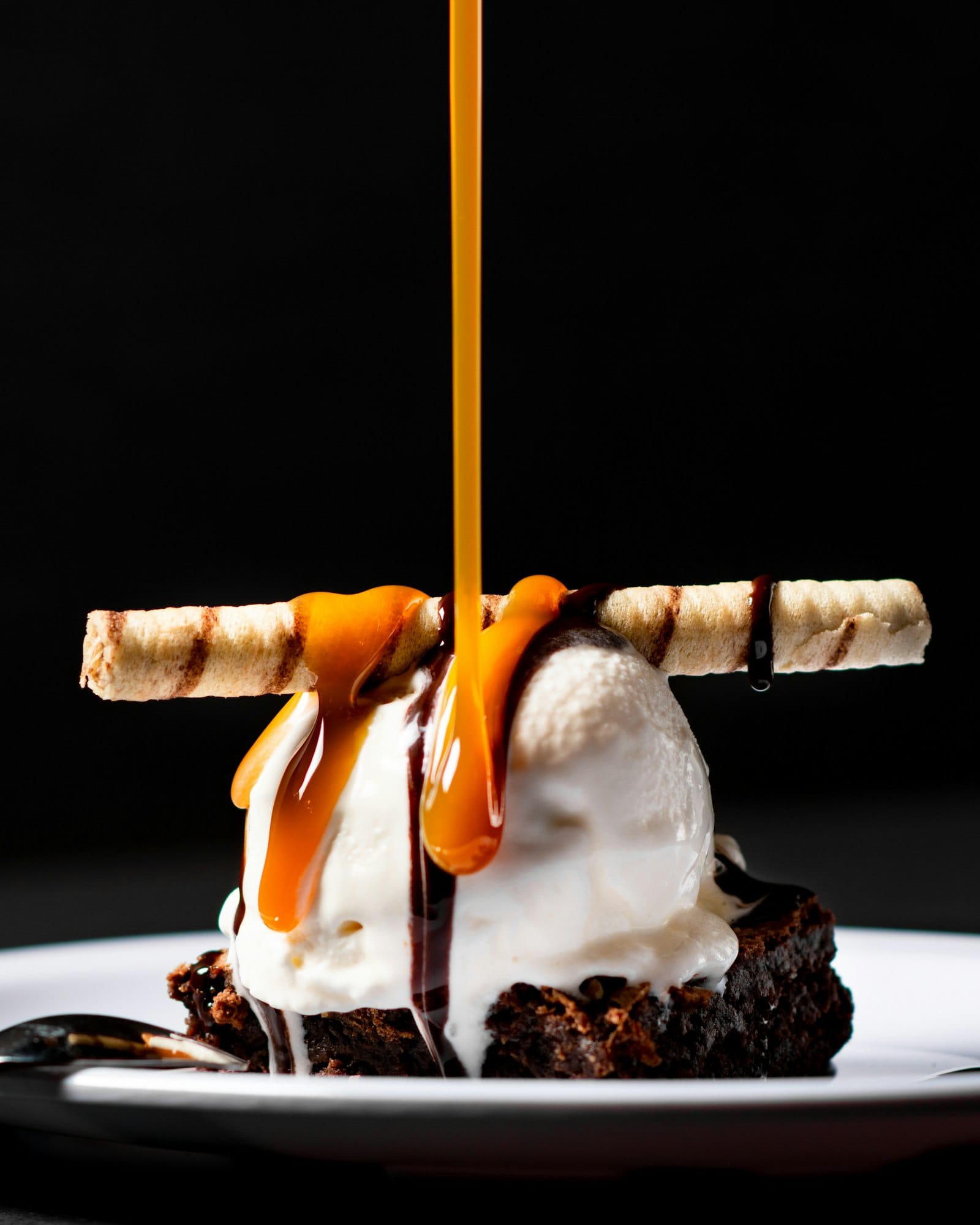 Elegant plated dessert