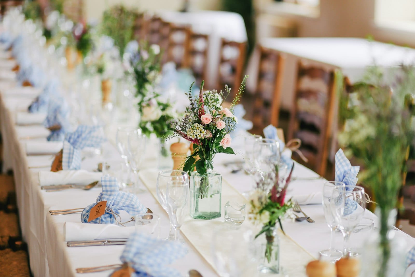 Wedding meal prepared for guests